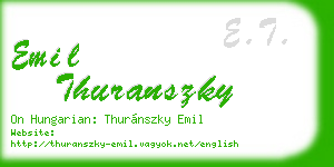 emil thuranszky business card